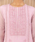 Unstitched Women's Embroidered Blended Khaddi Net Pink Three Piece Suit